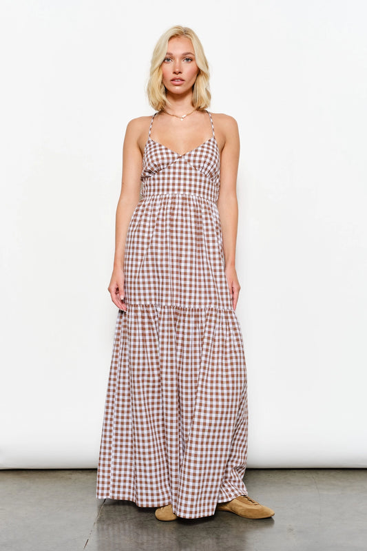 August Gingham Maxi Dress