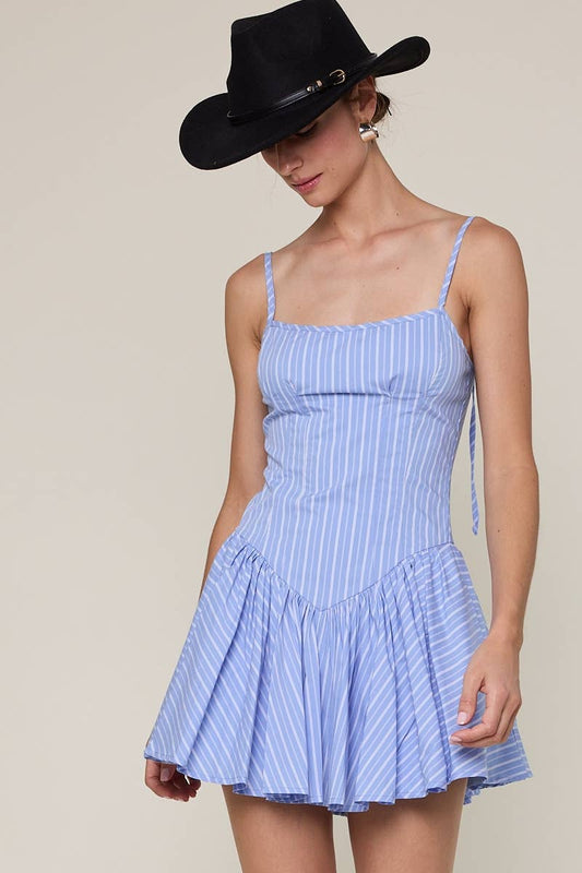 Blue Stripped Mini Dress