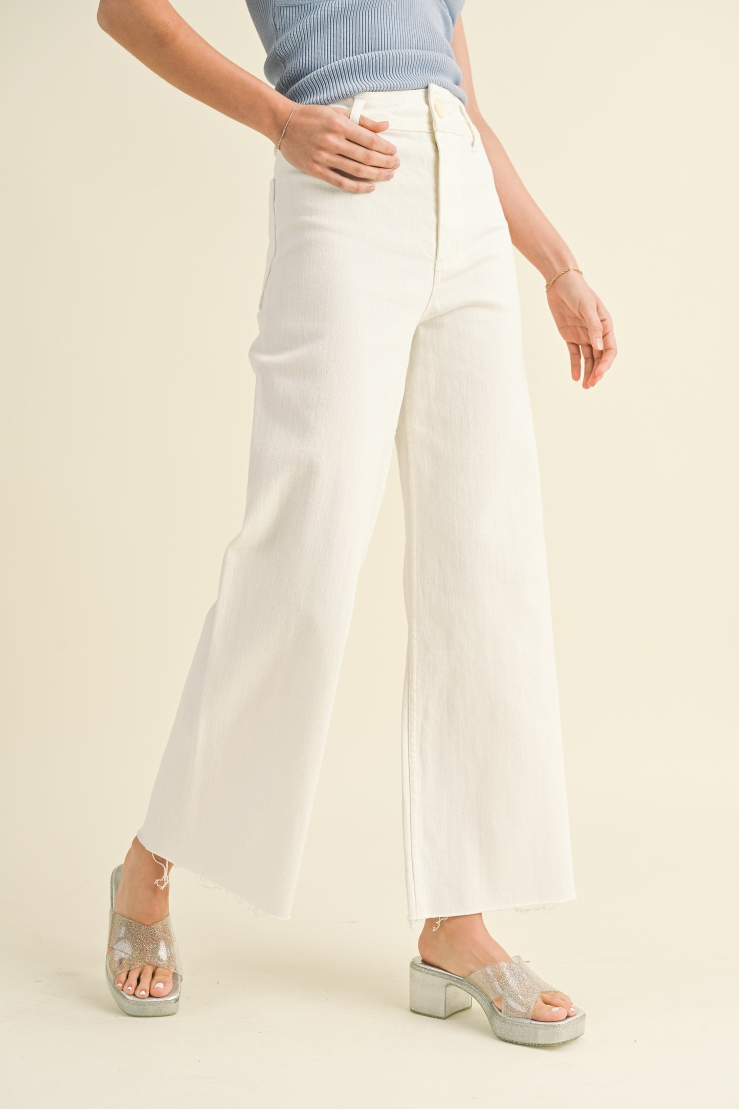 Wide Leg Off-White Pants