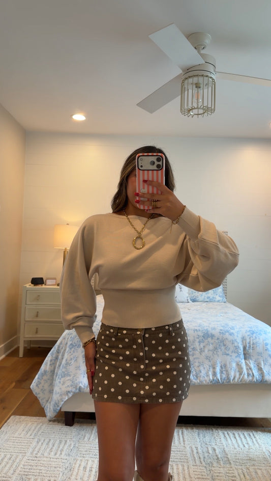 Ecru Boatneck Sweater