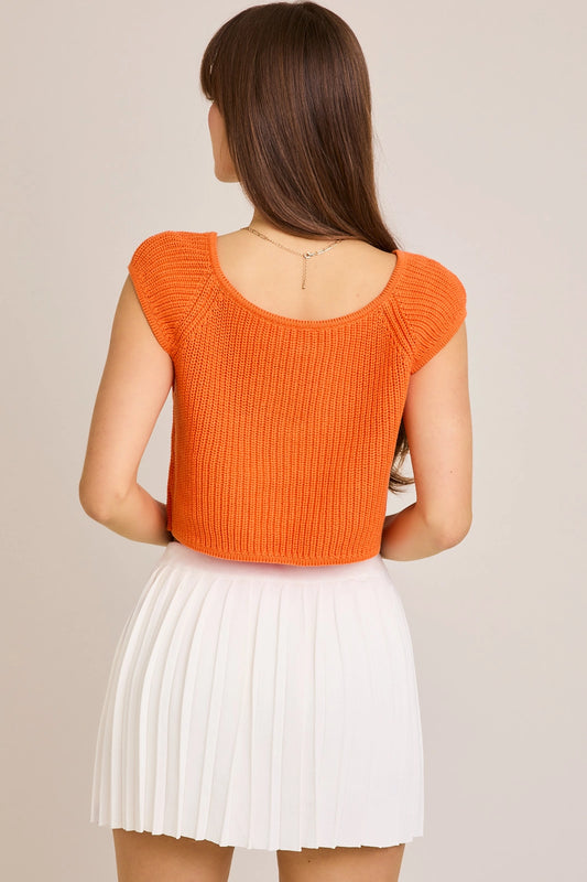 Orange Front Tie Vest