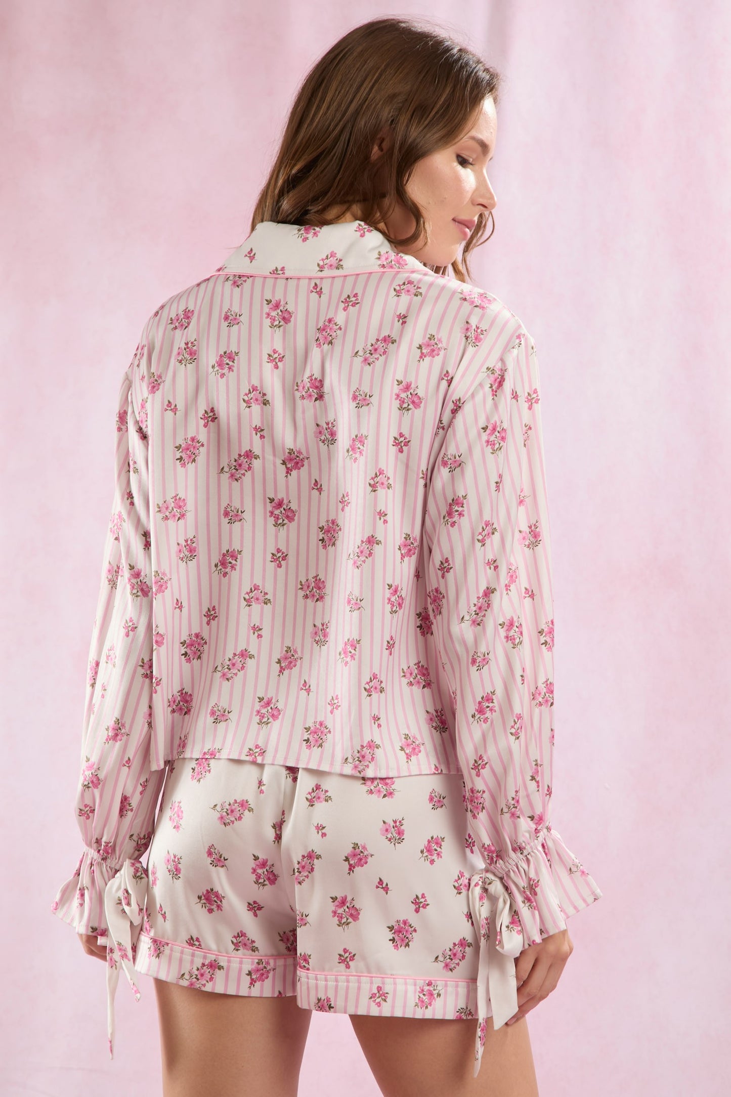 Dreamy Stripes & Petals Pajama Set
