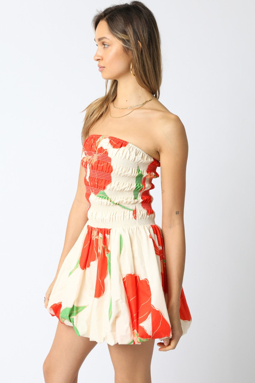 Island Petal Bubble Hem Dress