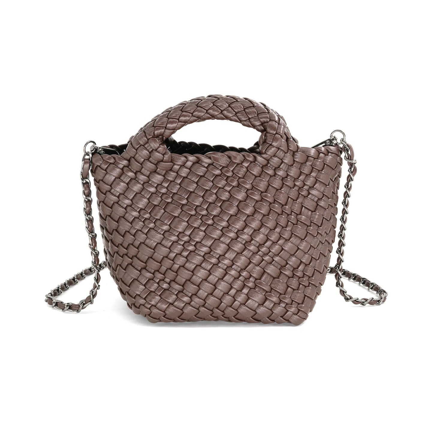 Dark Brown Woven Mini Bag