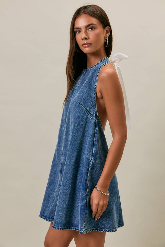 Loose Denim Mini Dress