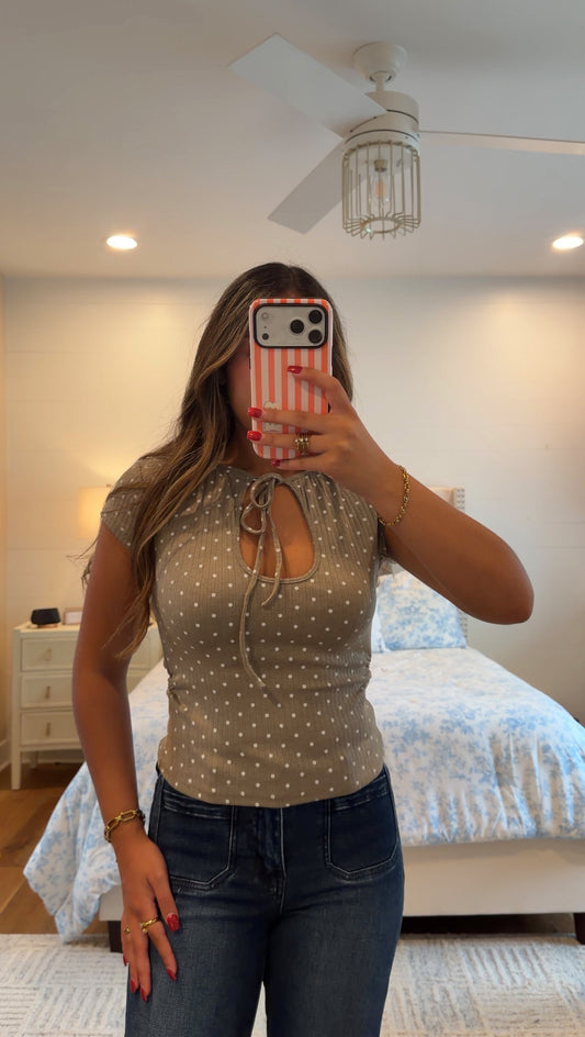 Grey Keyhole Top