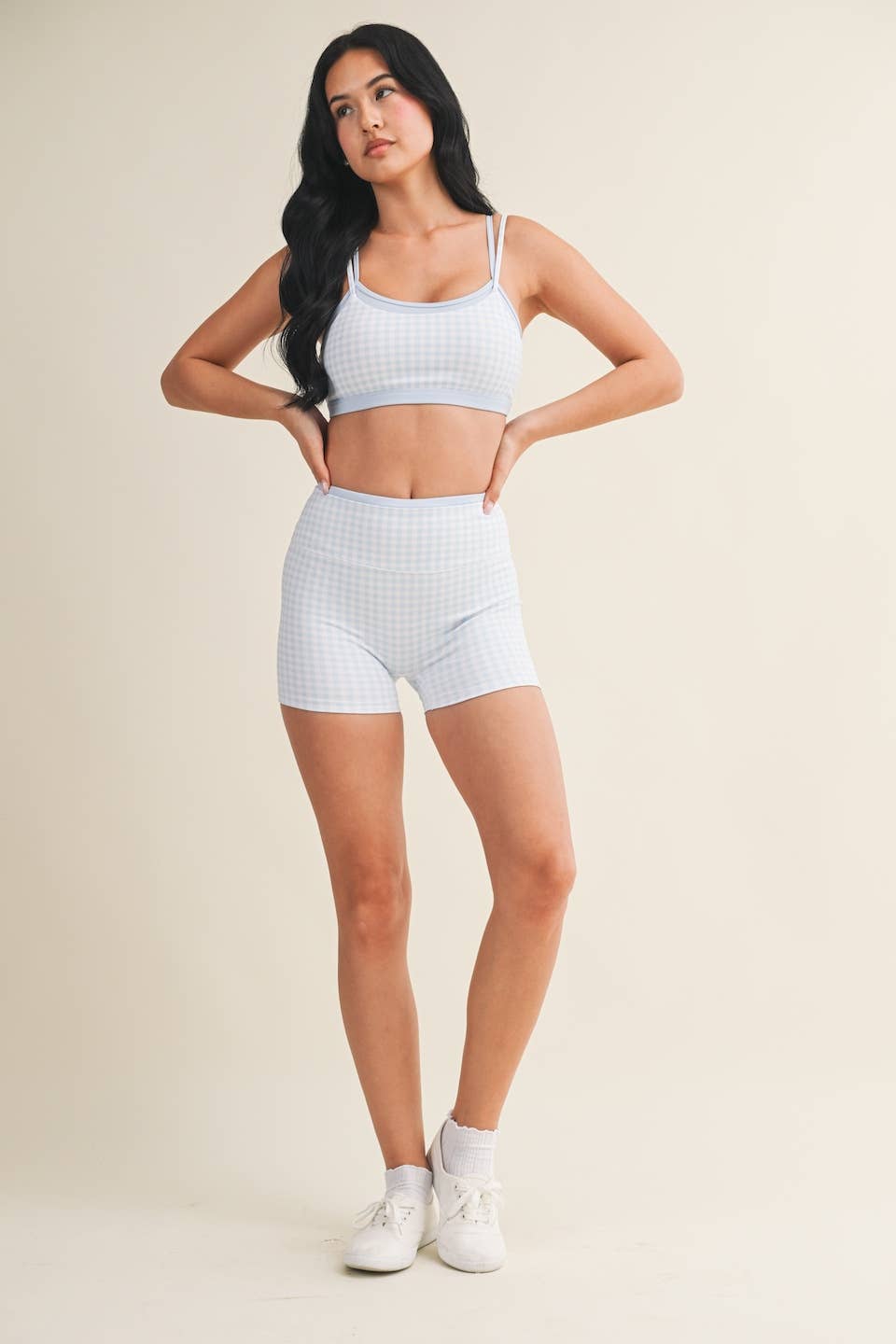 Blue Gingham Double Layer Peek Set