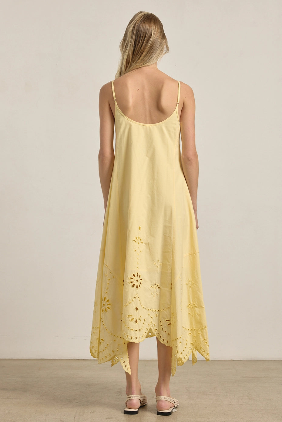 Riviera Eyelet Midi- Yellow