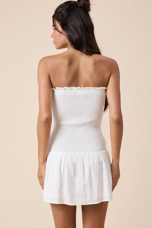 The Triple Tie Linen Mini