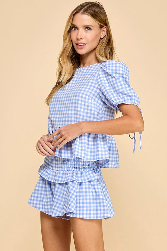 Blue Belle Ruffle Blouse