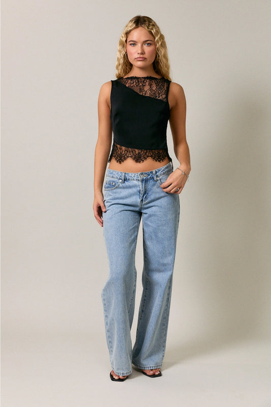 Asymmetrical Lace Top
