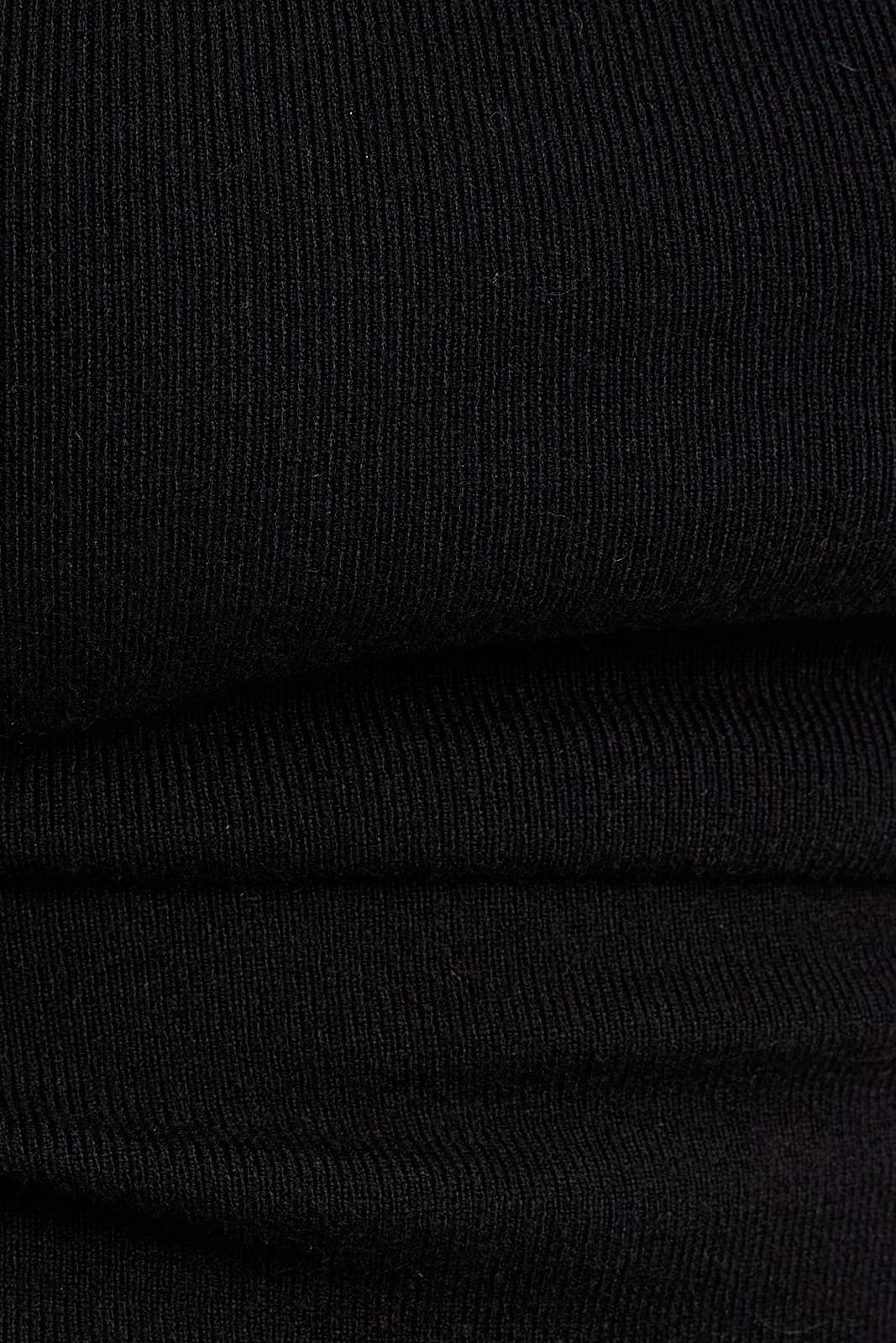 Mock Neck Asymmetrical Top - Black