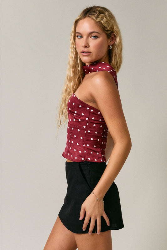 Maroon Scarf Tube Top