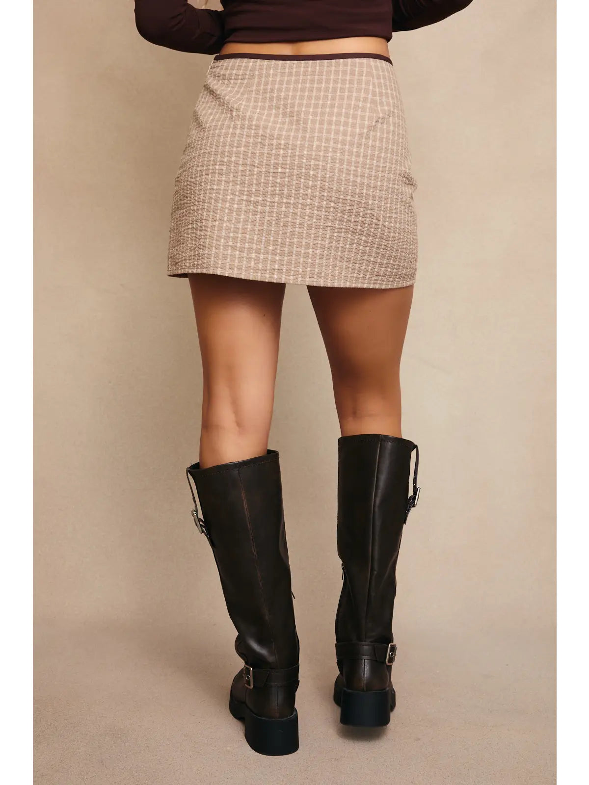 Low Plaid Skirt