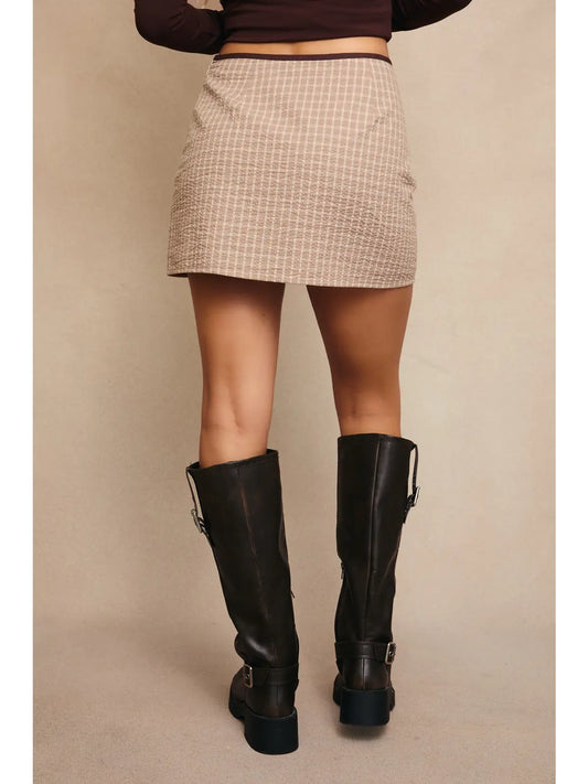 Low Plaid Skirt