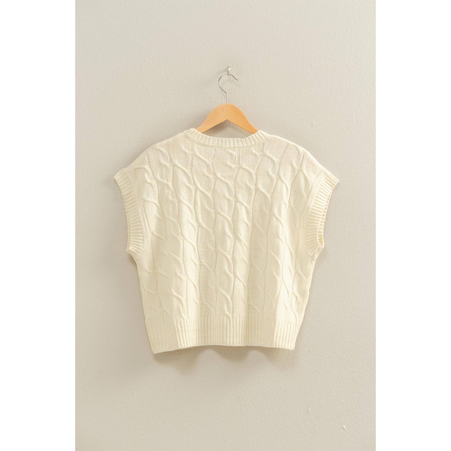 Cable Knit Cream Sweater