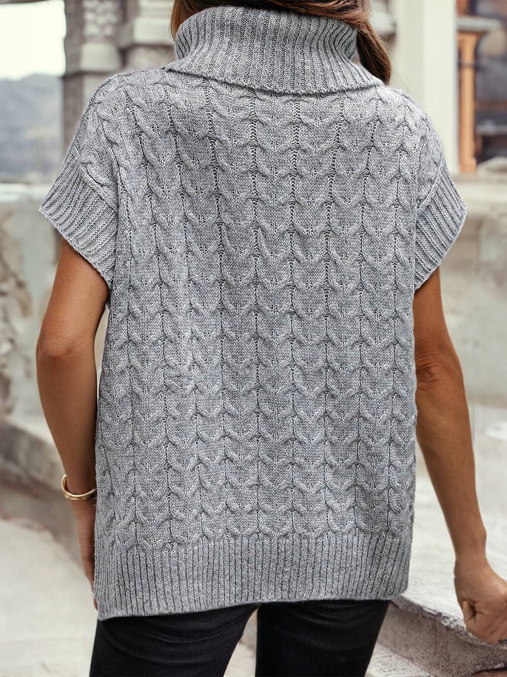 Cable Knit Turtleneck Top