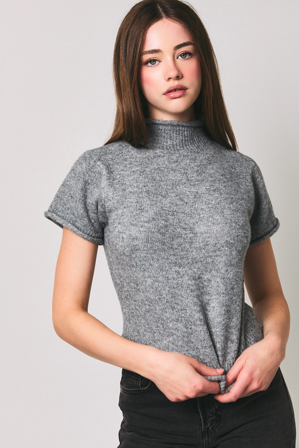 Grey Short Sleeve Top
