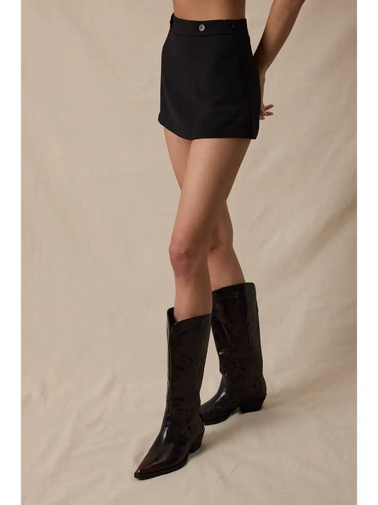 Side-Button Accent Skirt