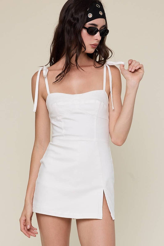 White Denim Mini Dress