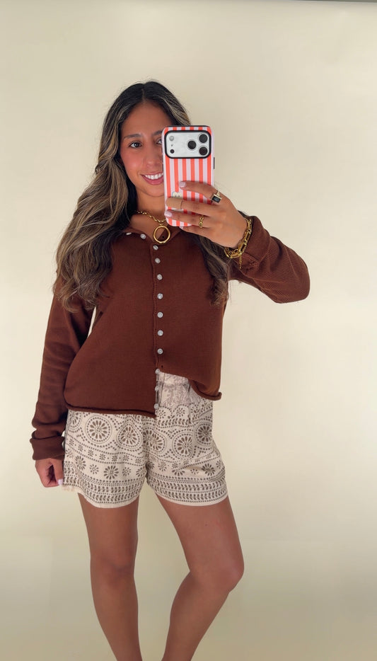 Elisa Button-Up - Brown
