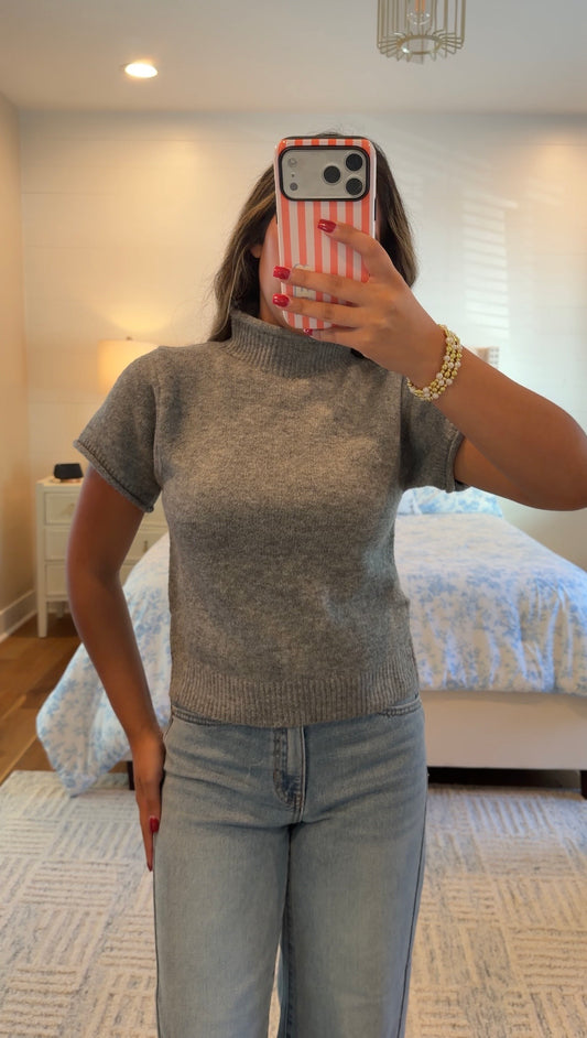 Grey Short Sleeve Top