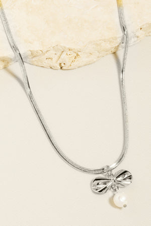 Silver Grace Bow Necklace
