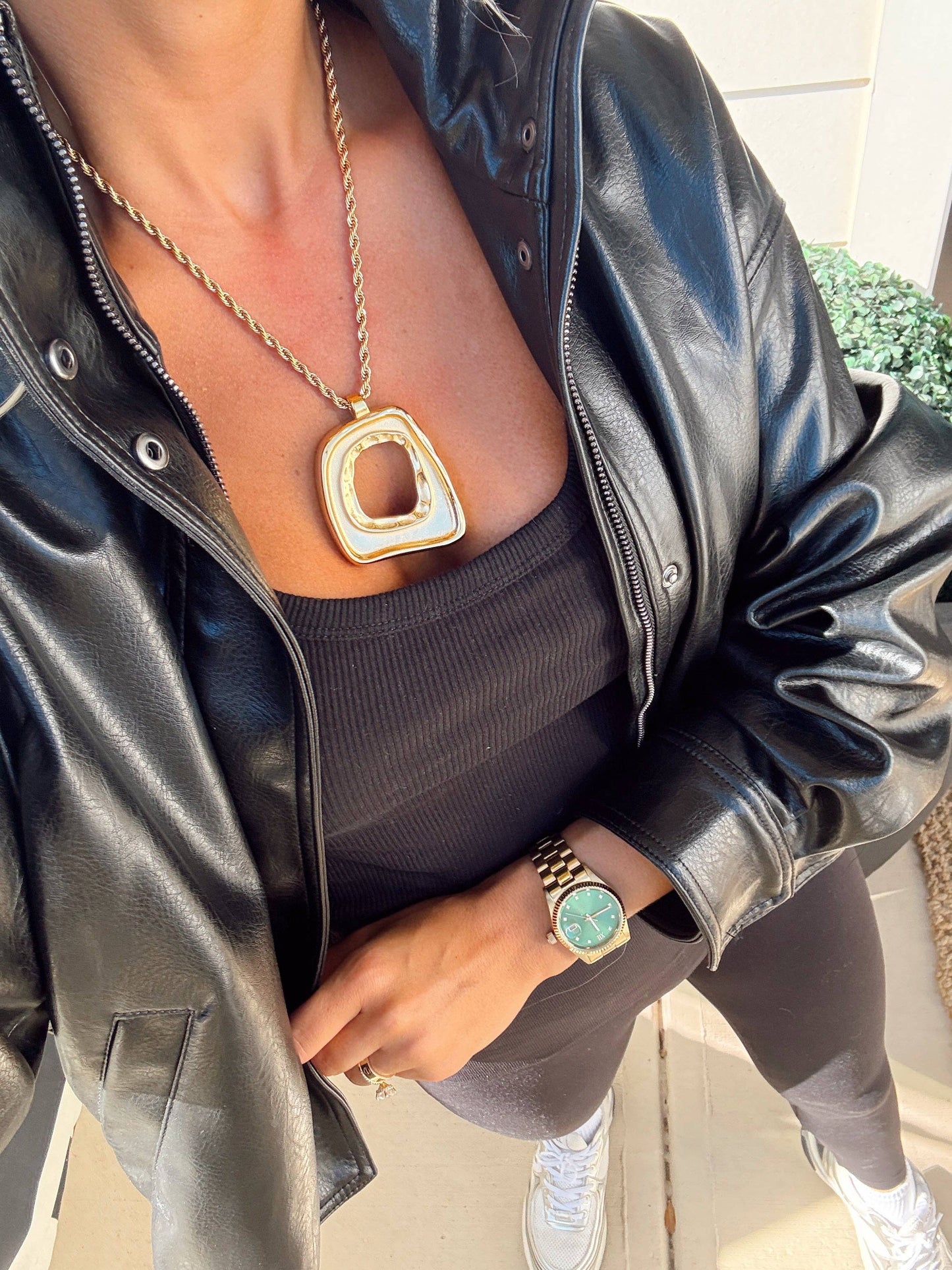 Gold Square Statement Necklace