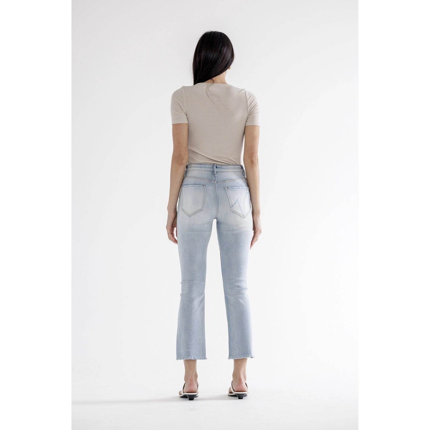 Light Wash Cropped Straight Jeans