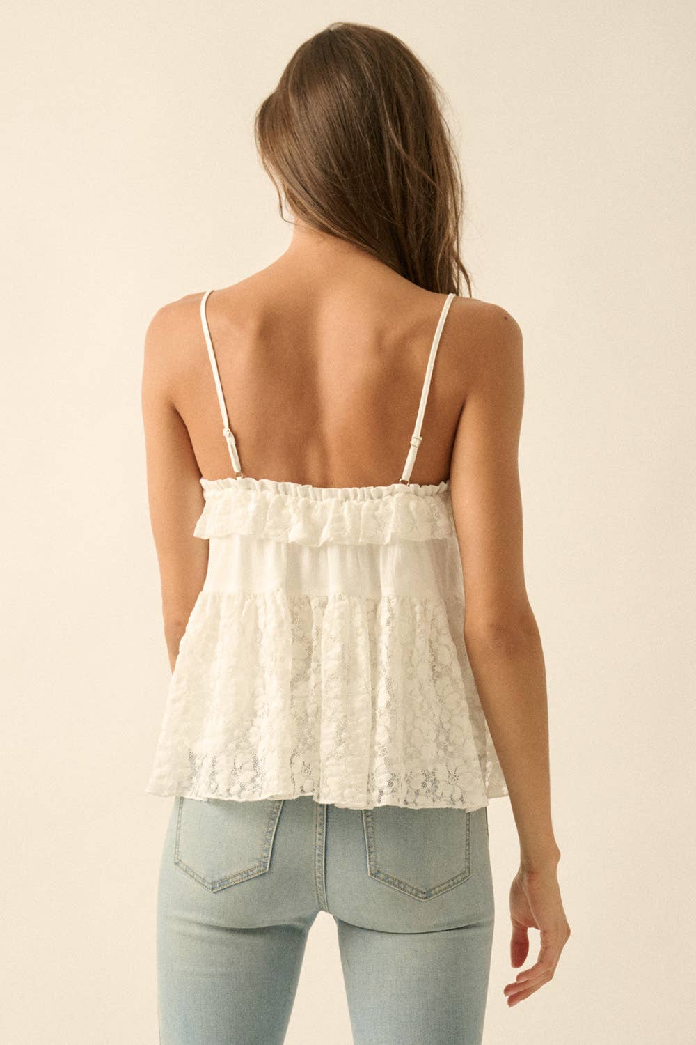 Ivory Ruffle Cami