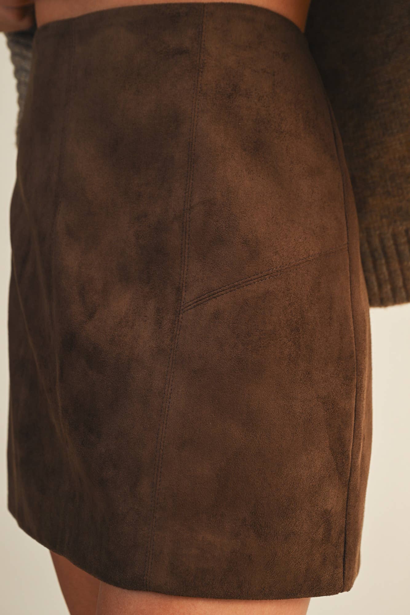 Mocha Suede Skirt