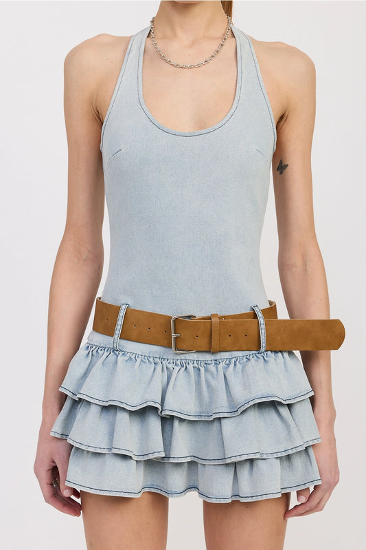Belted Denim Dress