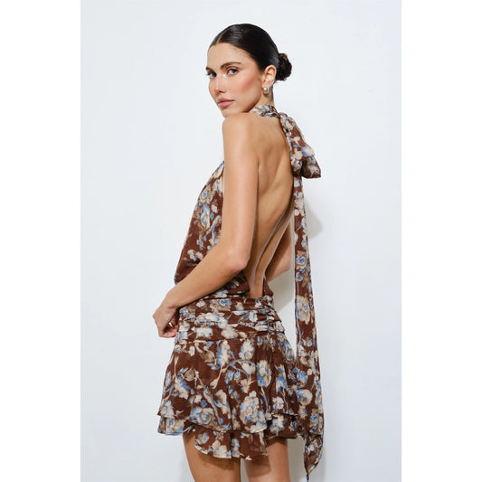 Blue Floral Mini Dress