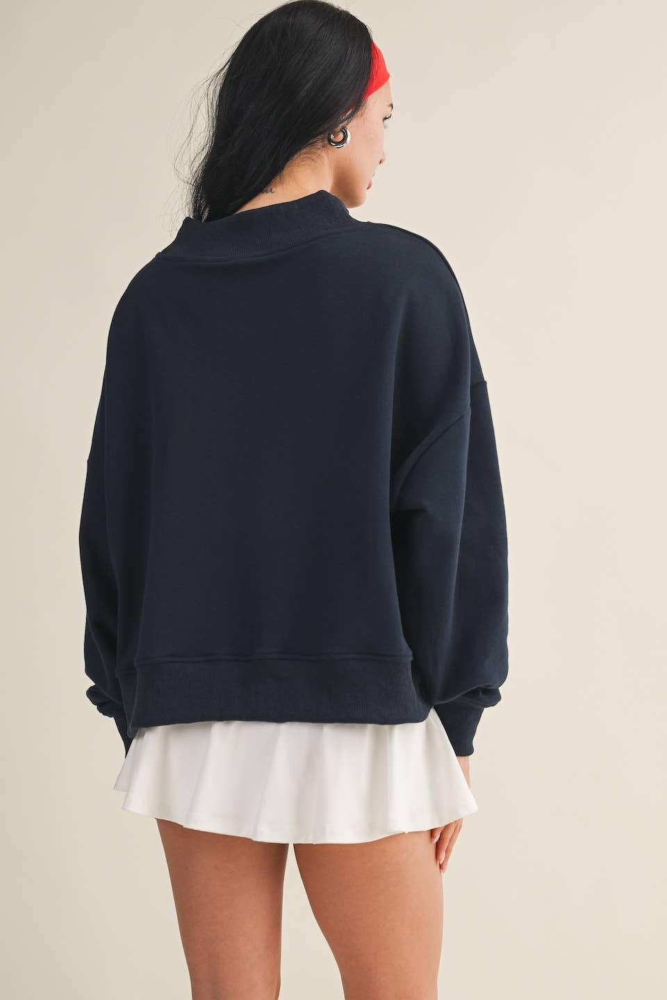 Navy Salty Mock Neck