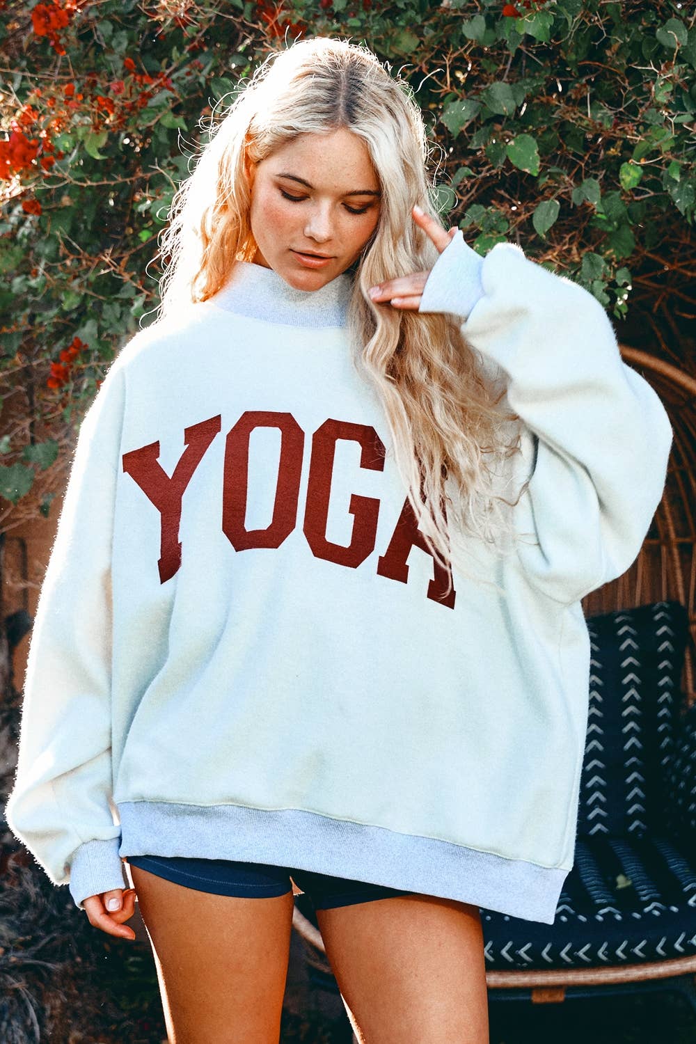 Reversible Pilates & Yoga Oversized Mockneck