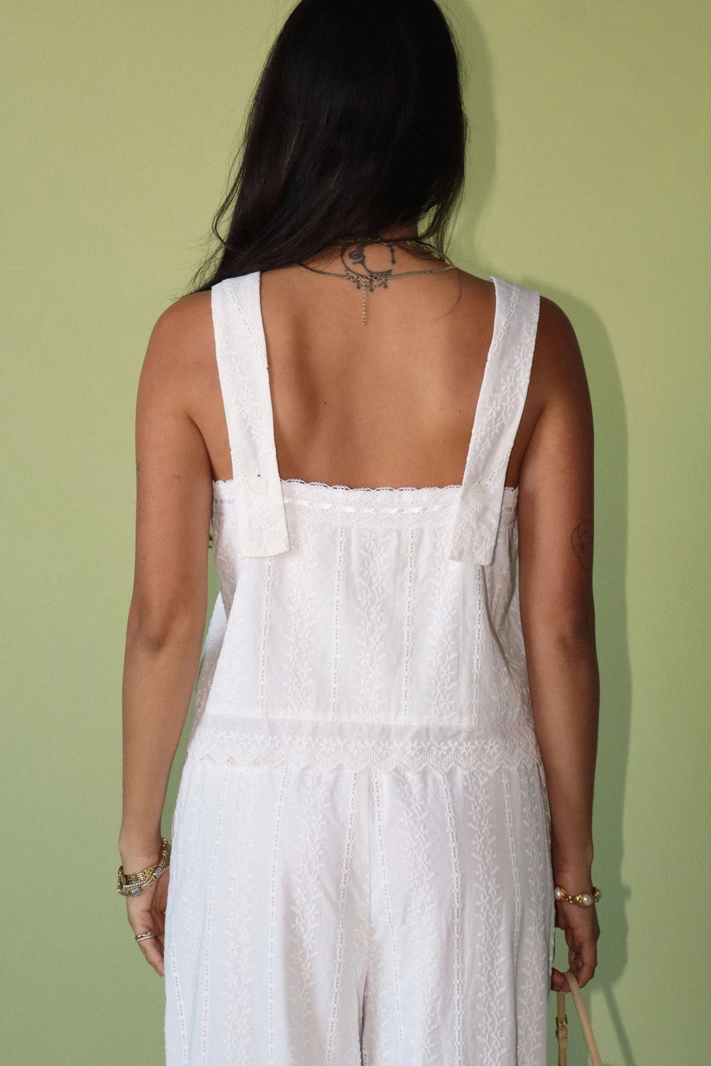 Broderie Square Neck Tank