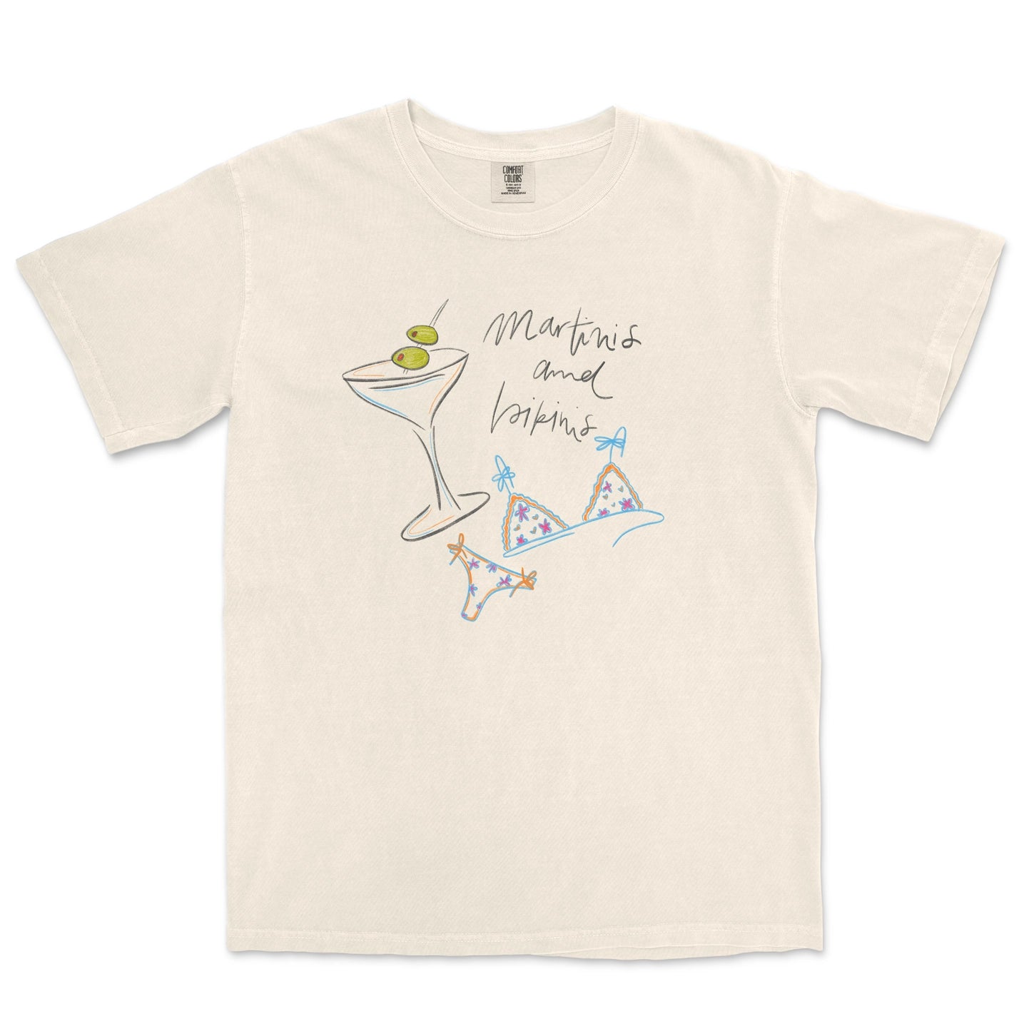Martinis & Bikinis Ivory Tee