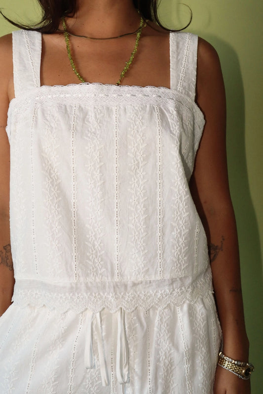 Broderie Square Neck Tank