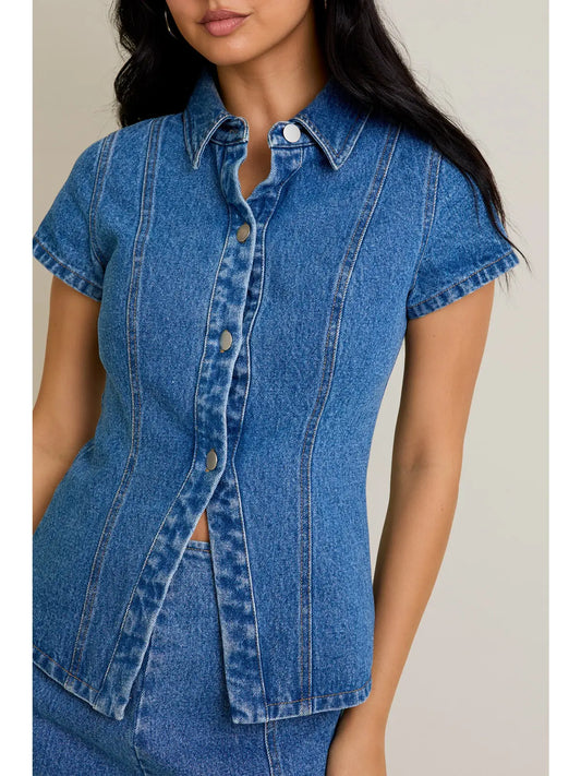 Button Down Denim Top