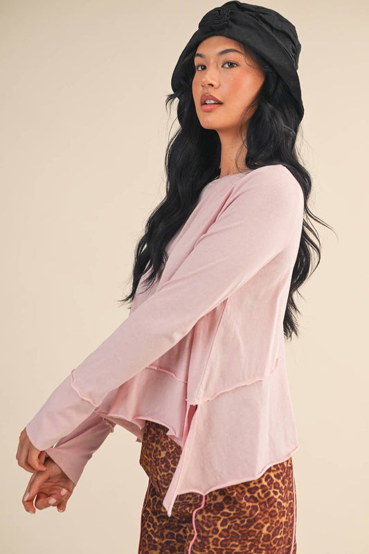 Lightweight Ruffle Top- Pink