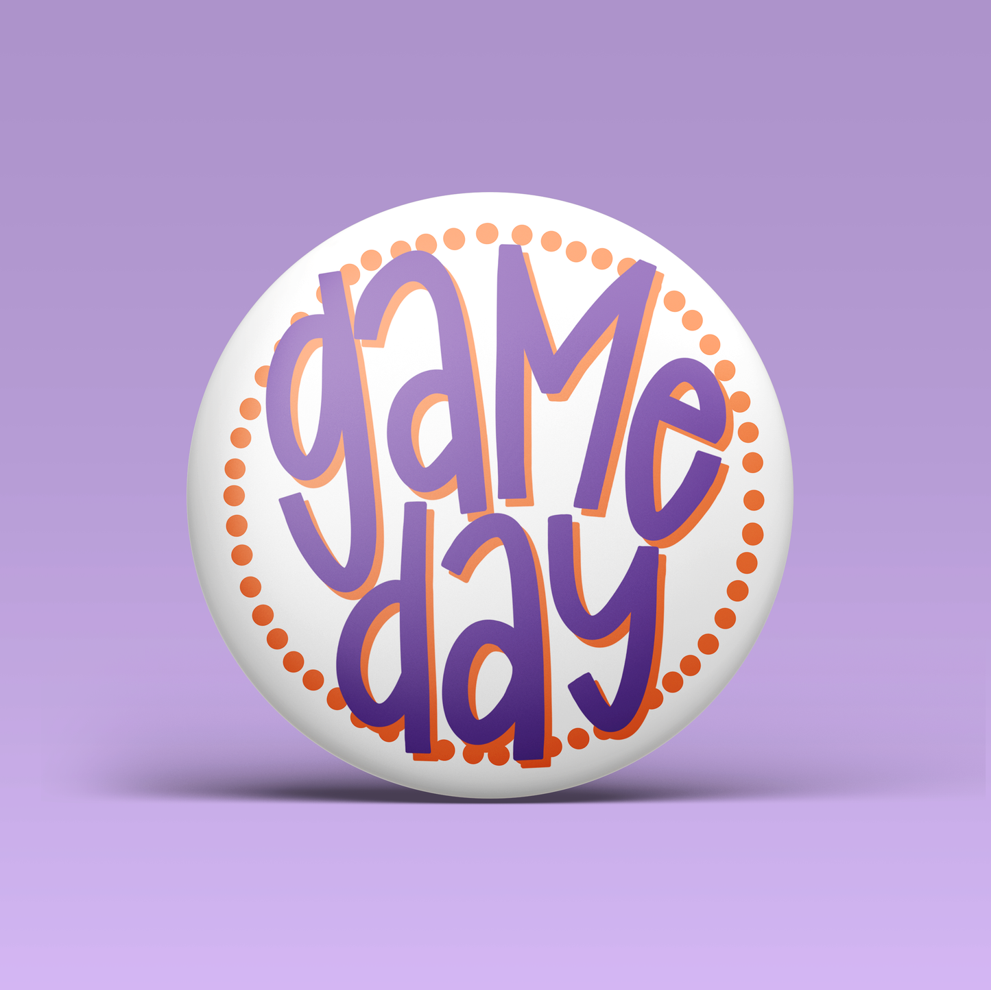 Purple & White Game Day Button