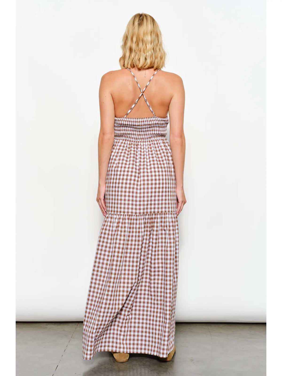 August Gingham Maxi Dress