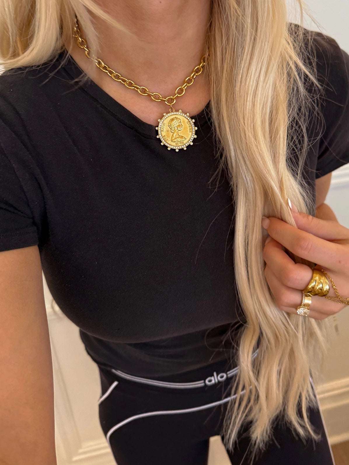 Diamond Coin Necklace
