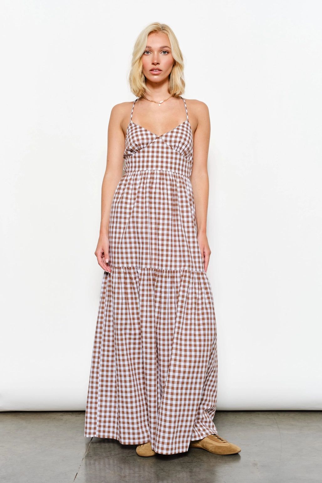 August Gingham Maxi Dress