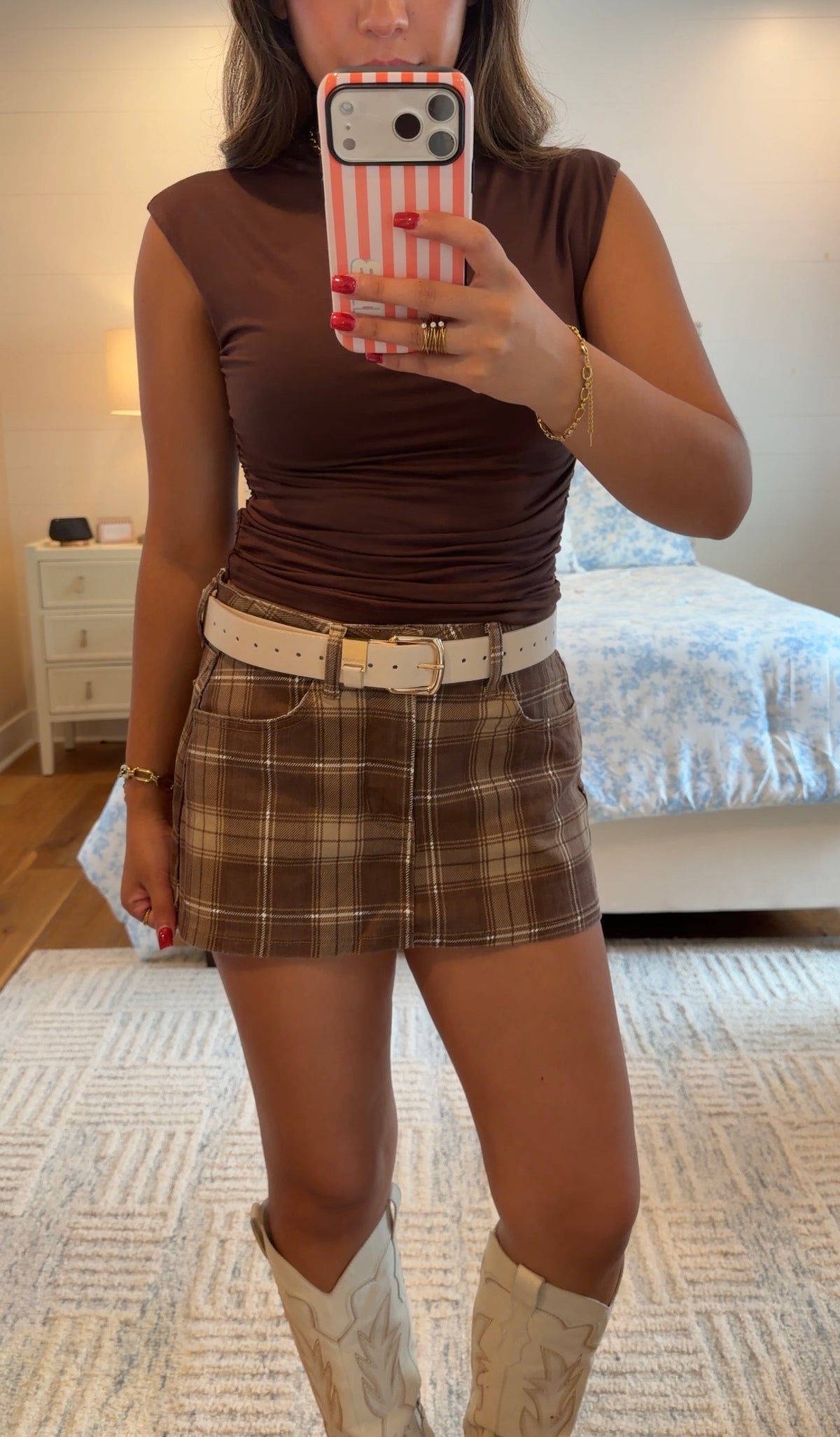 Brown Plaid Ultra Mini