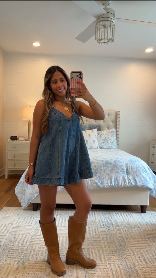 Denim Flared Romper