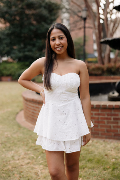 Off White Everly Eyelet Romper