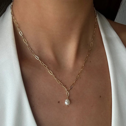 Mini Pearl Chain Necklace