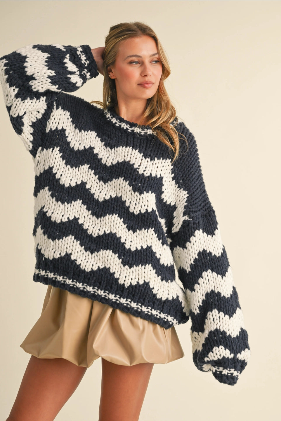 Chunky Knit Chevron Sweater