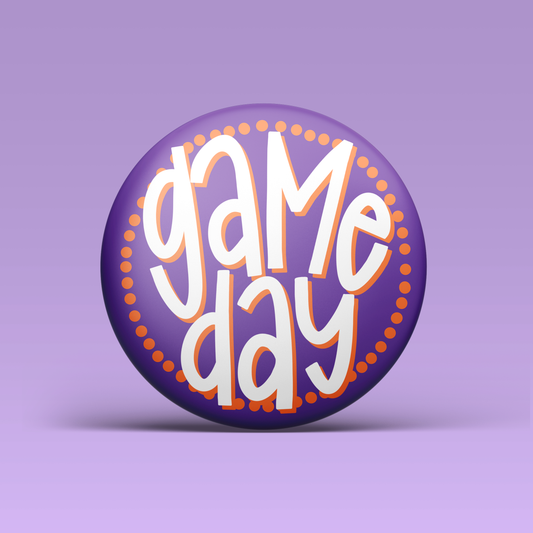 Purple & Orange Game Day Button